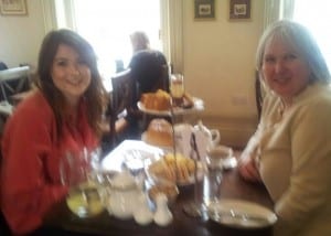 Beth and her mum at Henry's Tea Room