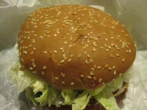 A regular, supposedly right-handed Whopper from Burger King.
